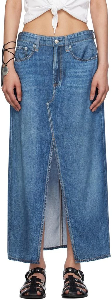 Rag & Bone Blue Miramar Clara Midi Skirt 1
