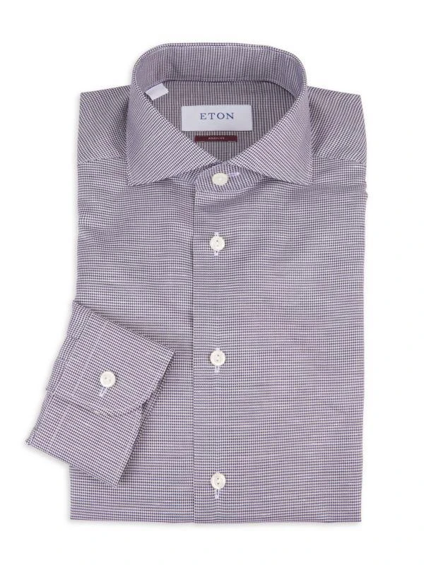 Eton Houndstooth Print Dress Shirt 1