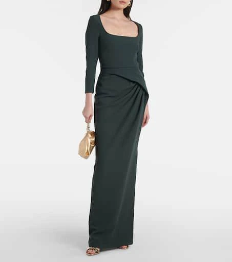 Safiyaa Mahir draped crêpe gown 2