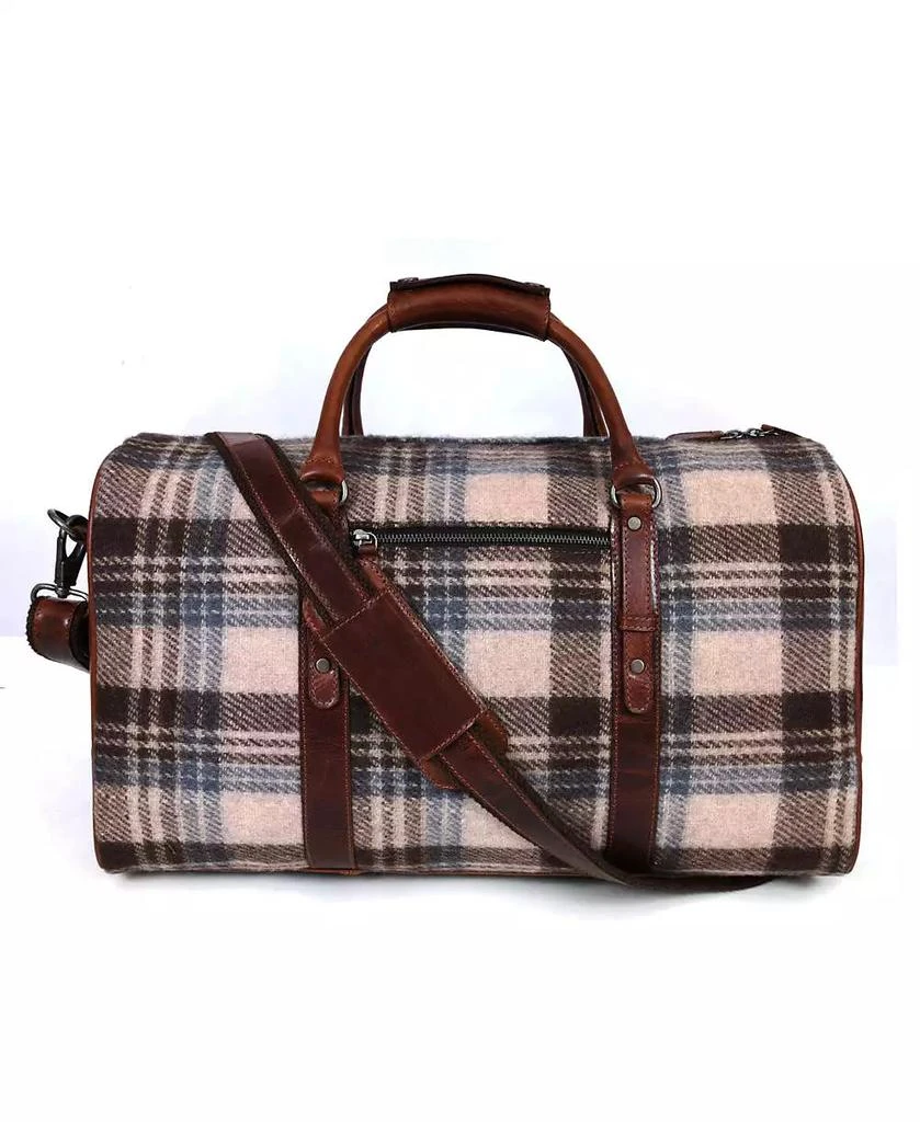 Aaron Leather Goods Quasar Leather Tweed Duffle Bag 1