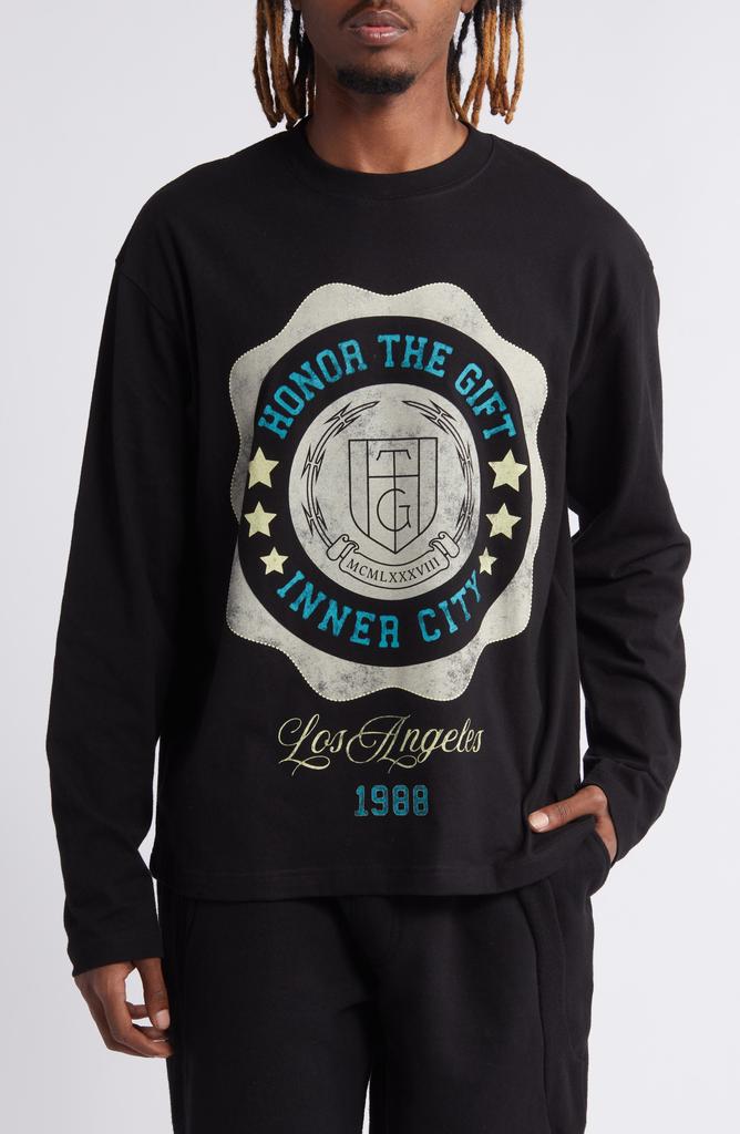 HONOR THE GIFT Seal Logo Cotton Graphic T-Shirt