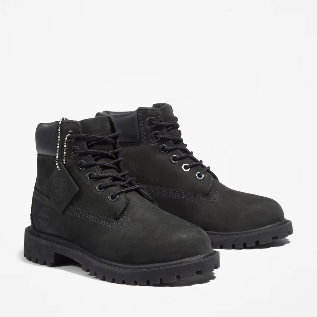 Timberland Premium 6 Inch Waterproof Boot Black Nubuck  TB-012707-001 Pre-School 4