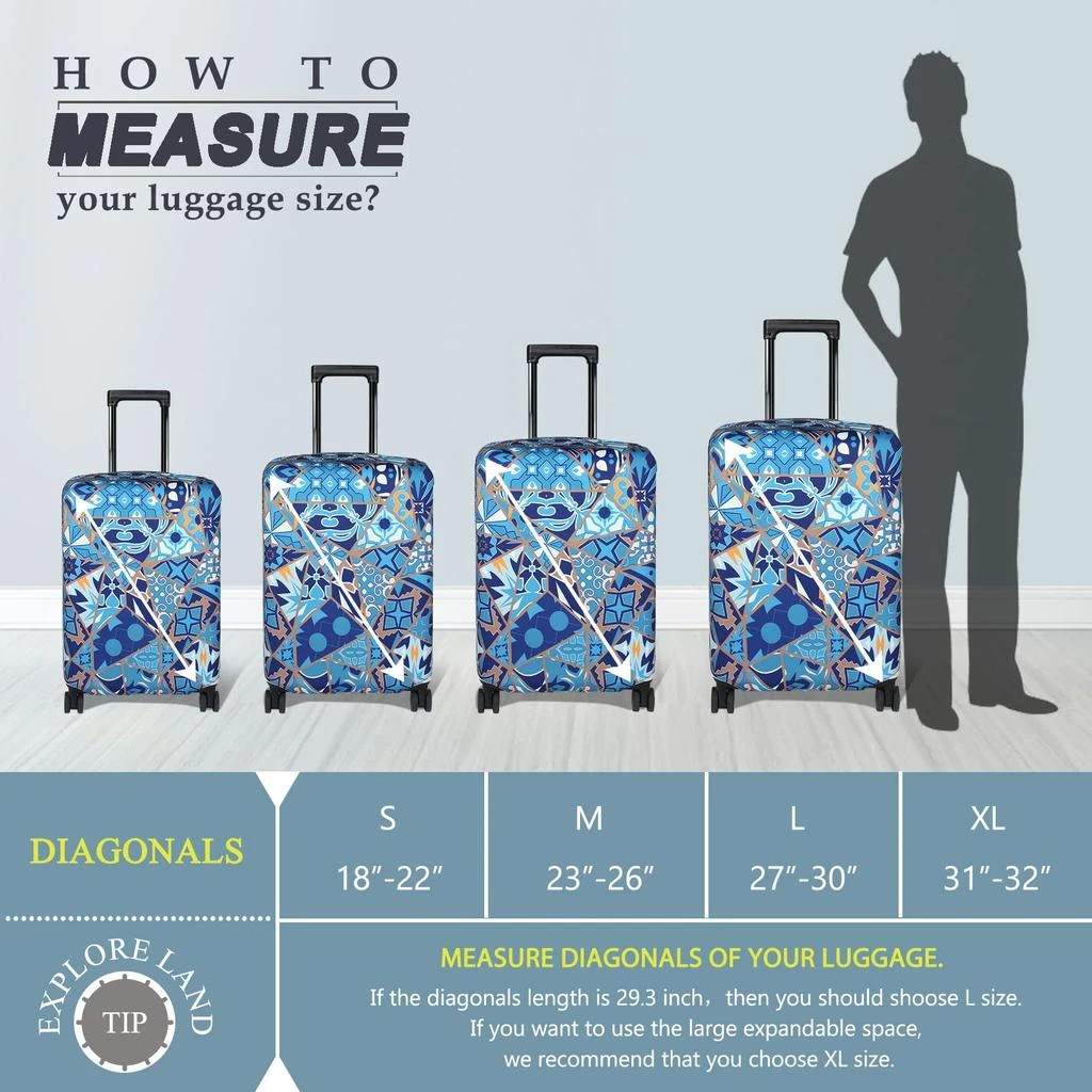 Explore Land Explore Land Travel Luggage Cover Suitcase Protector Fits 18-32 Inch Luggage 5