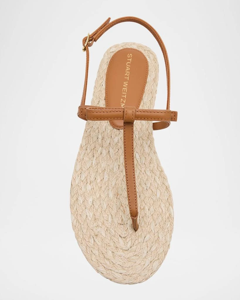 Stuart Weitzman Felicity Leather Bow Espadrille Sandals 6