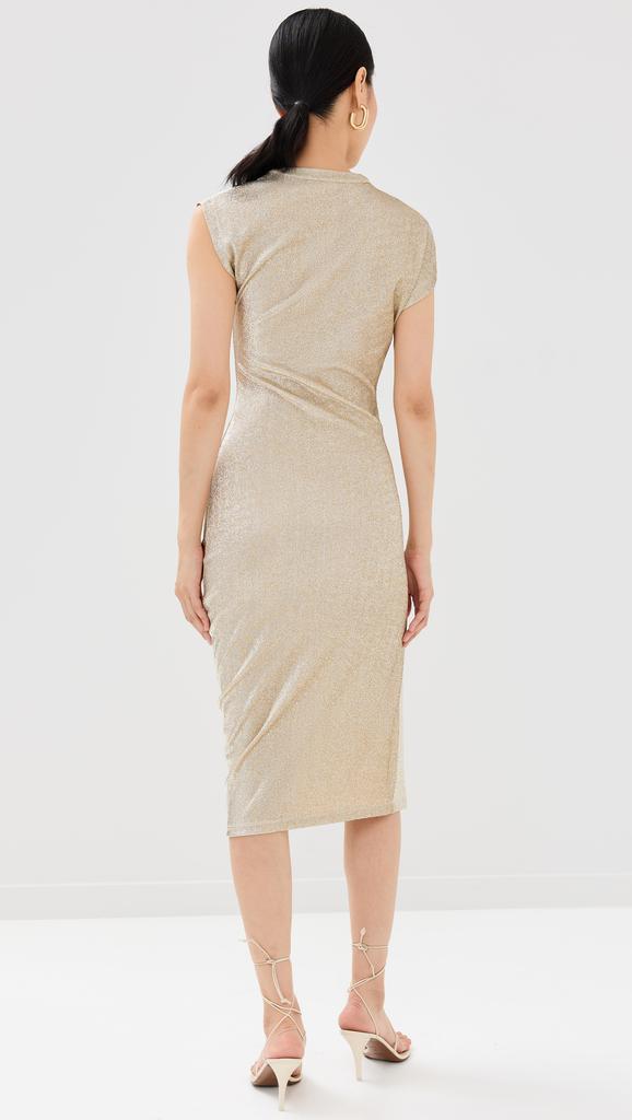 rabanne Gold Drape Pression Dress