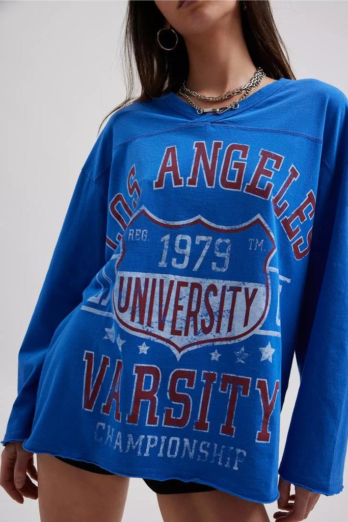 Urban Outfitters Varsity Vintage Graphic V-Neck Long Sleeve Tee 4