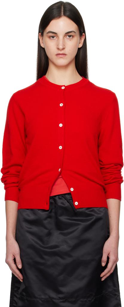 Nothing Written Red Emitt Wool Round Cardigan