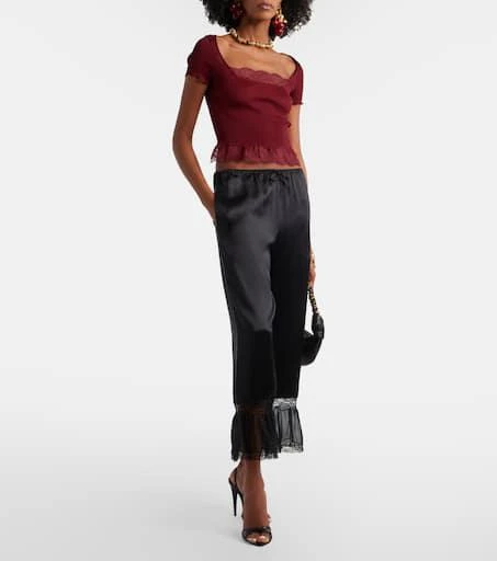 Yves Saint Laurent Scalloped silk satin top 2