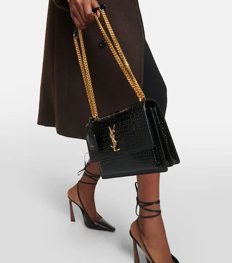 Yves Saint Laurent Sunset Medium croc-effect leather shoulder bag 7