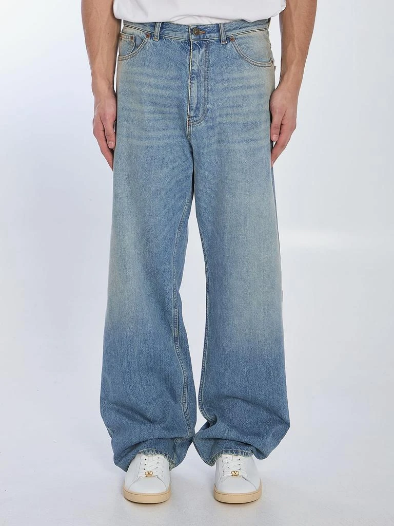 Valentino LIGHT BLUE JEANS WITH WASHED EFFECT 1