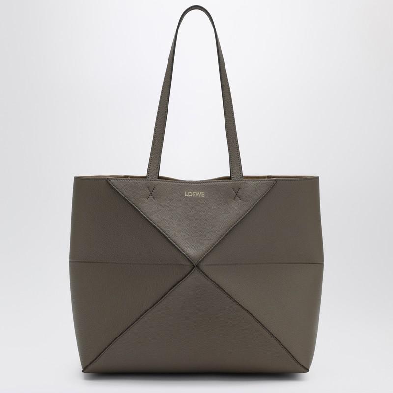 Loewe Medium Puzzle Fold Tote bag in taupe grenade leather