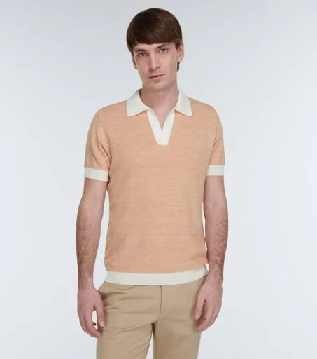 Thom Sweeney Knitted cotton and linen polo shirt 3