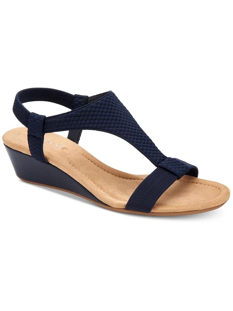 Alfani Vacanza Womens Faux Leather Wedge Sandals 1