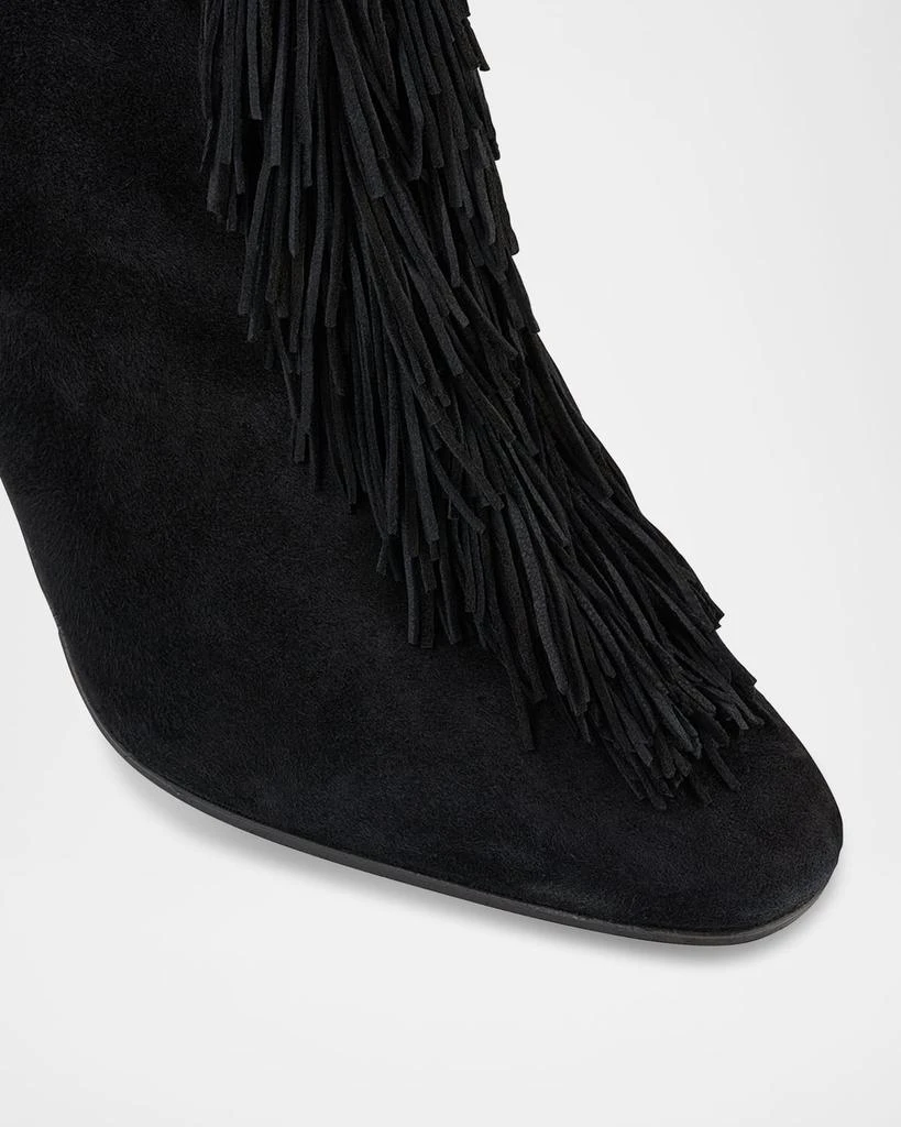 Aquazzura Gytane Fringe Suede Ankle Booties 5