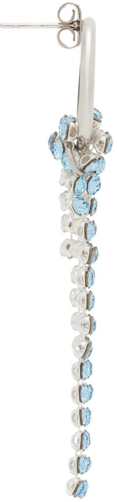 Justine Clenquet SSENSE Exclusive Silver & Blue Shanon Earrings
