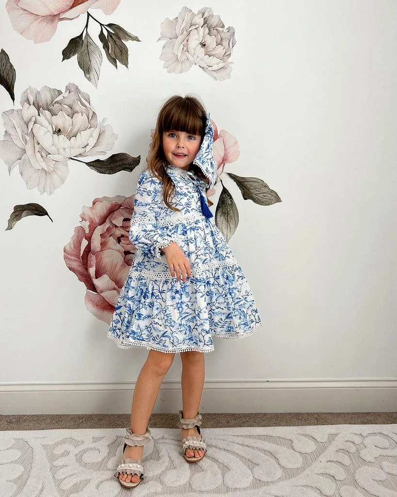 Petite Maison Kids Girl's Jaylin Floral-Print Linen Dress, Size 12M-10 3