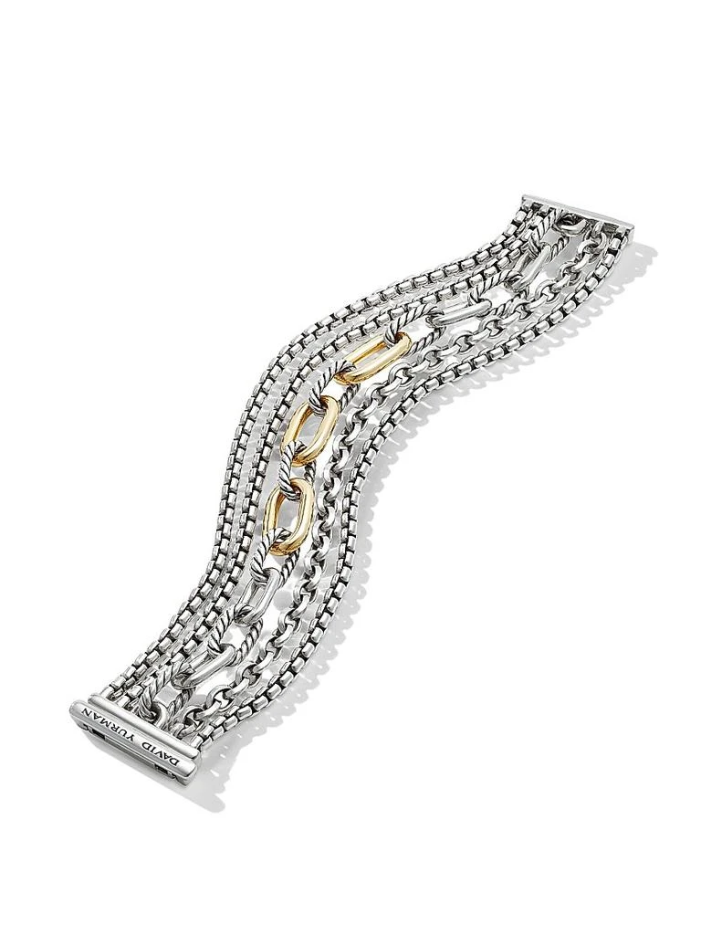David Yurman Multi-Row Chain Bracelet with 18K Yellow Gold 2