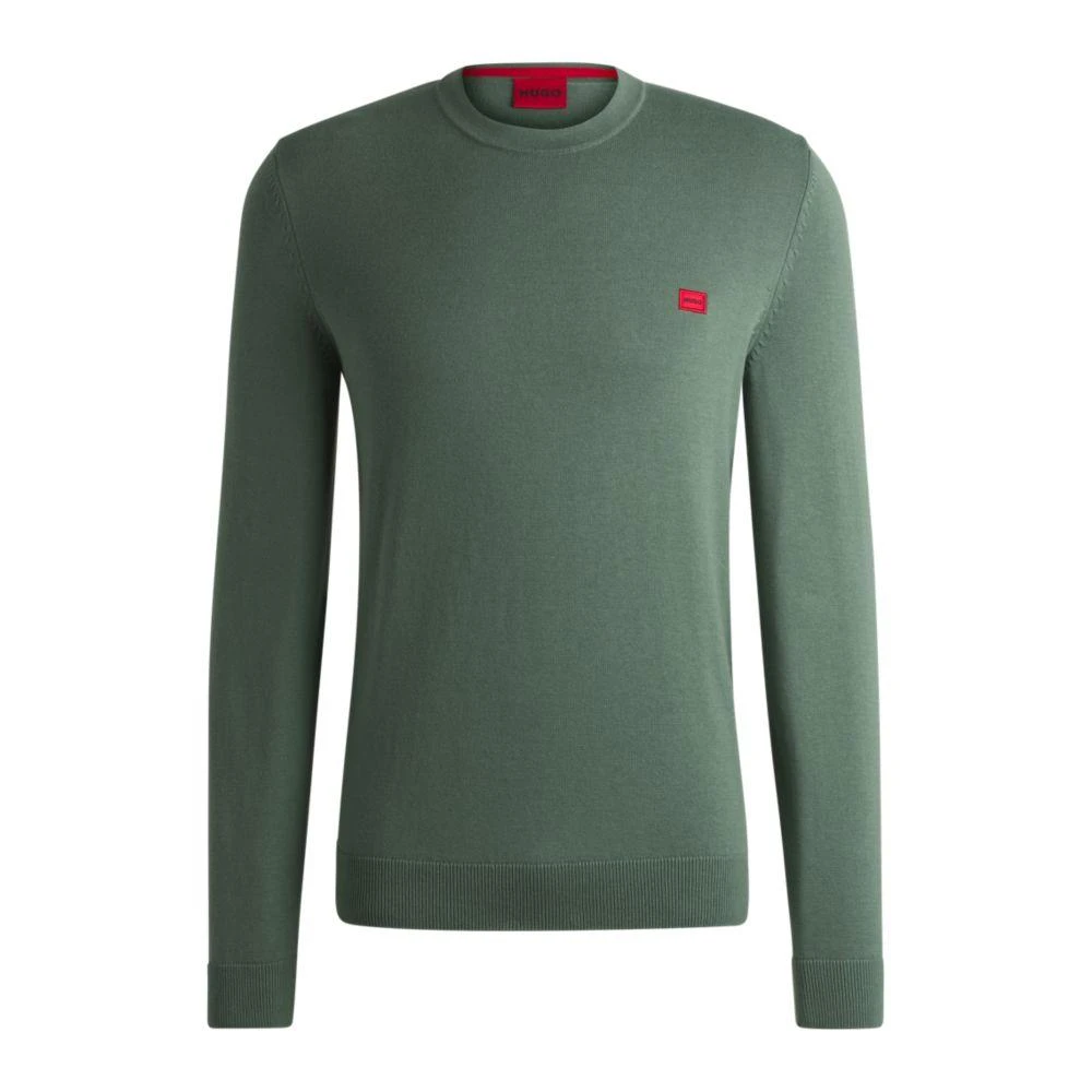 Knitted Sweater Hugo Boss Green Pullover Shop Knitted Cotton