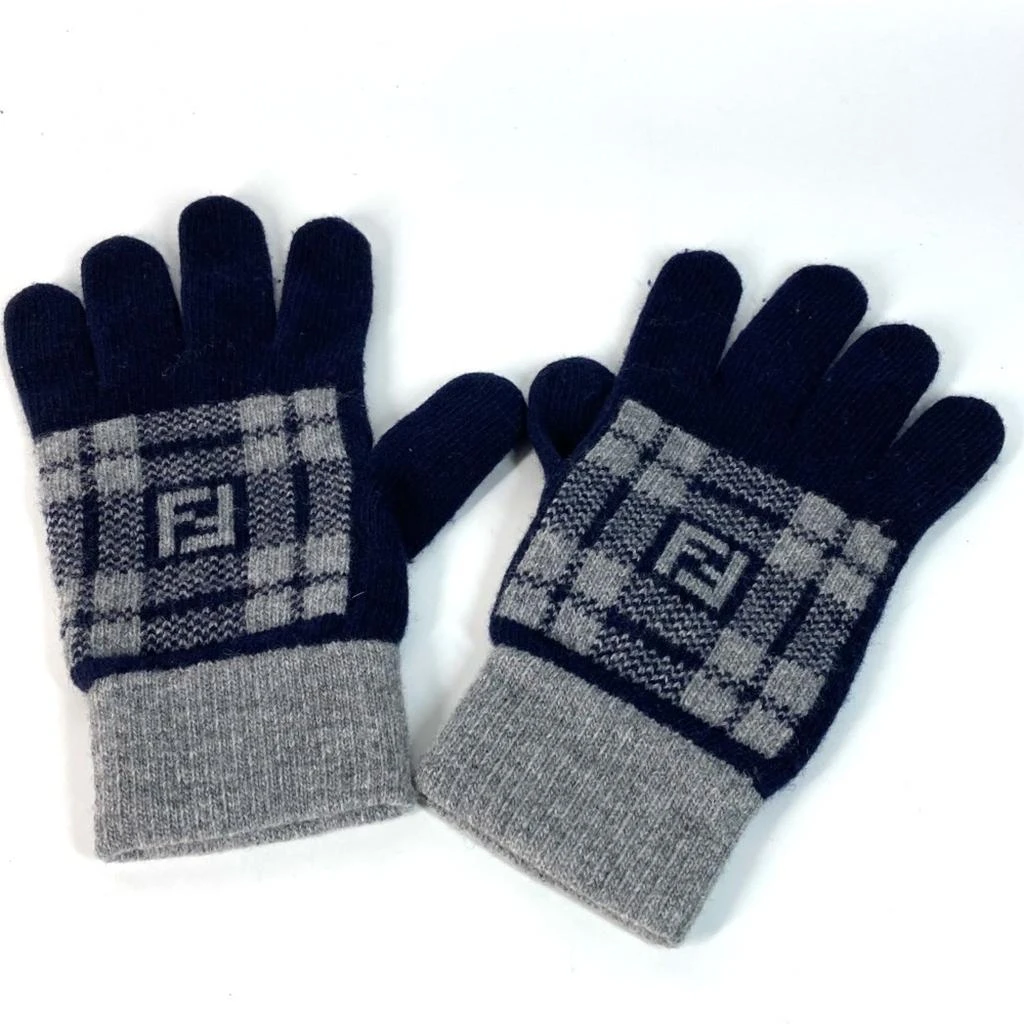 Fendi Navy Wool Warm Gloves (Pre-Owned)