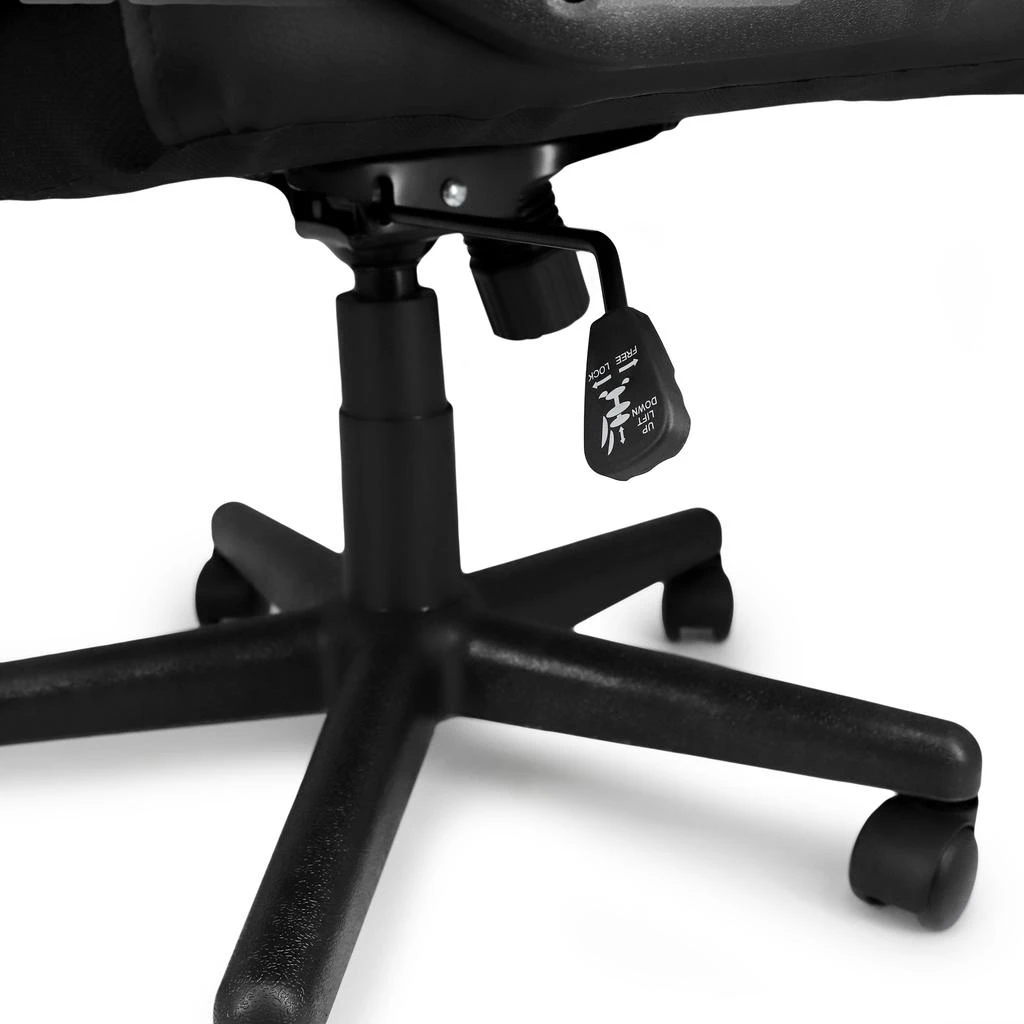 Elama Mid Back Rolling Adjustable  Faux Leather Office Chair in Black 6