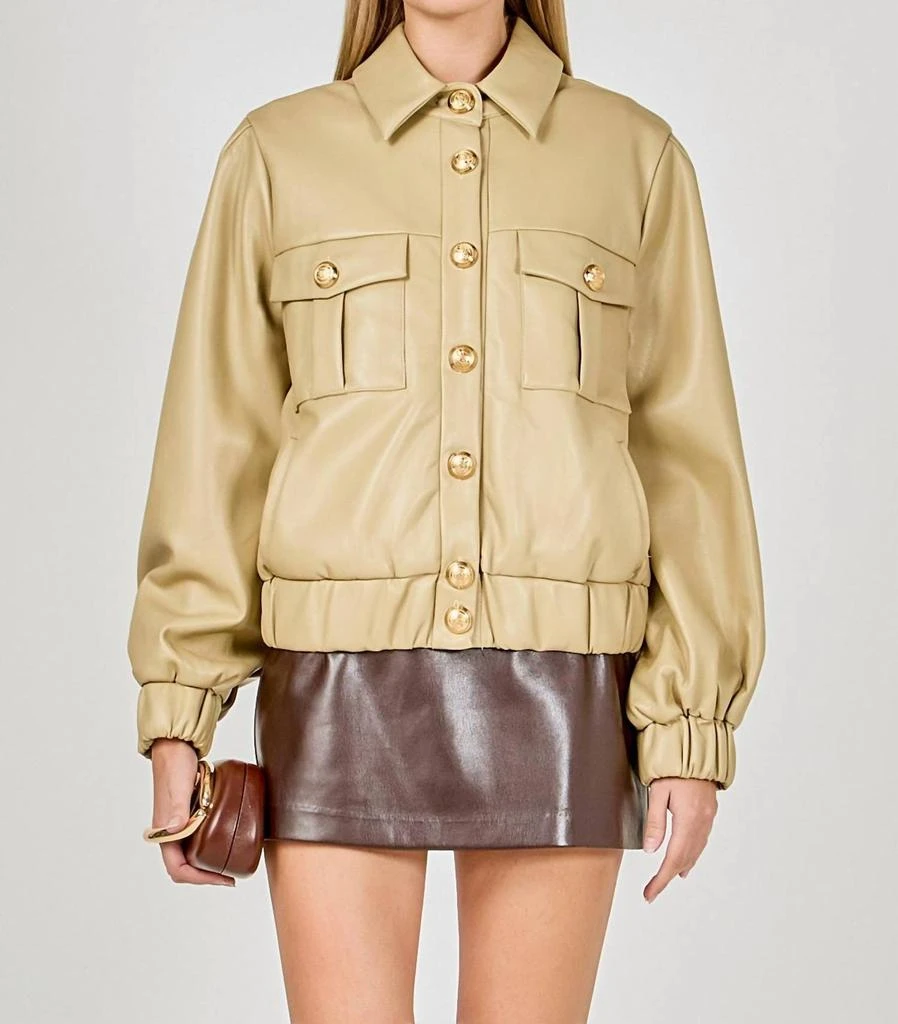 Endless Rose Endless Rose - Faux Leather Buttons Jacket