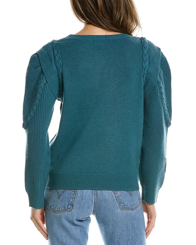 Lea & Viola Lea & Viola Braided Wool & Cashmere-Blend Sweater