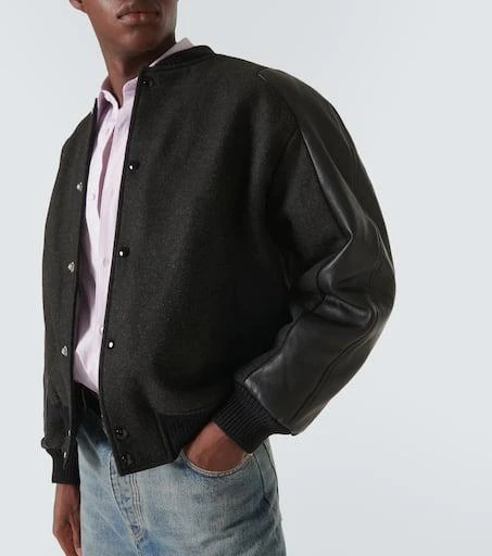 Acne Studios Leather-trimmed twill bomber jacket 6