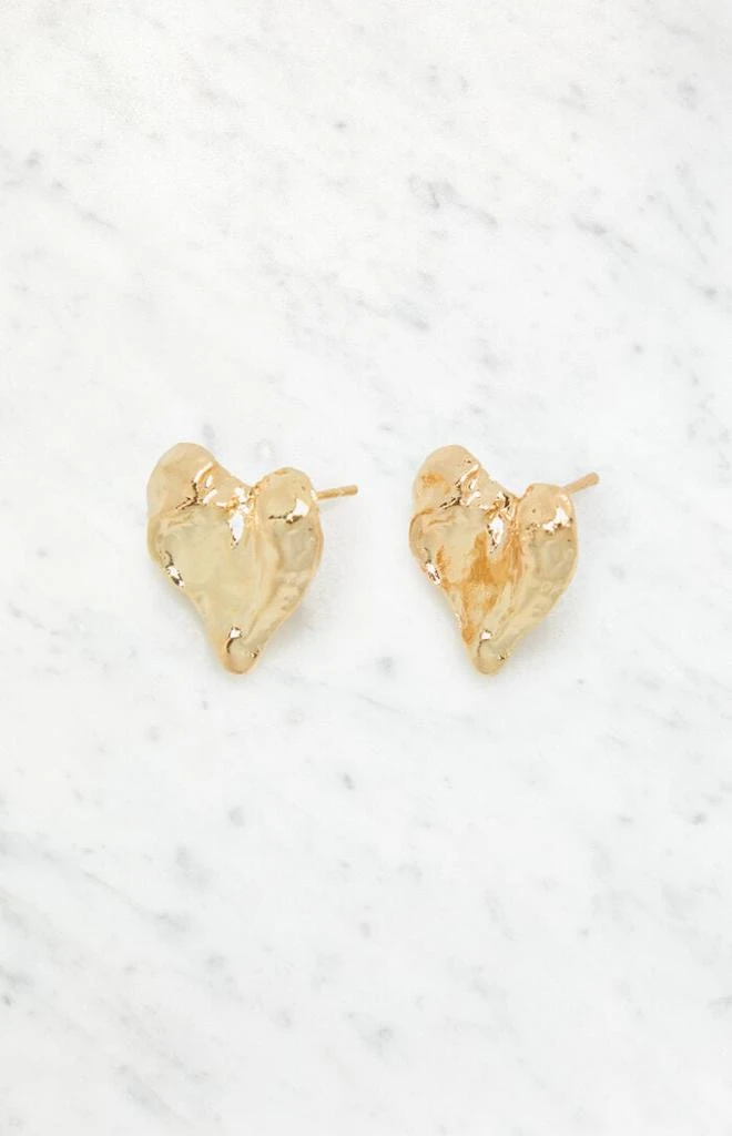 LA Hearts Textured Heart Earrings 1