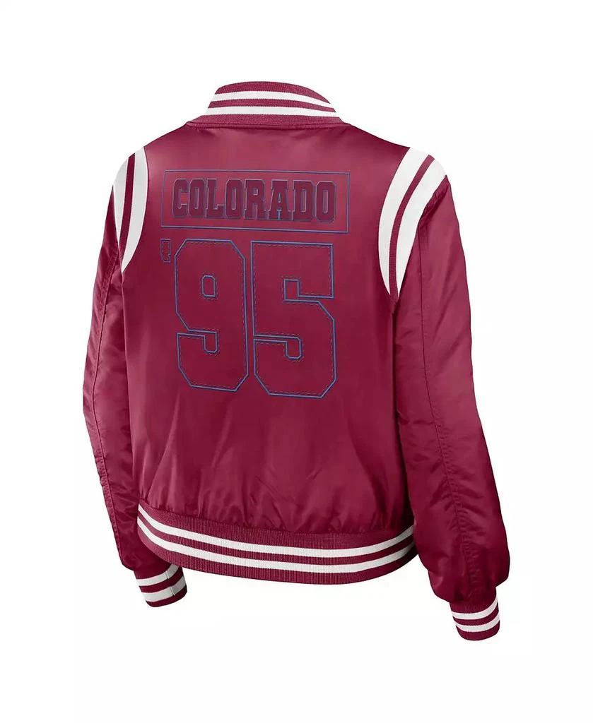 WEAR by Erin Andrews Women's Garnet Colorado Avalanche Baller Full-Zip Bomber Jacket 2