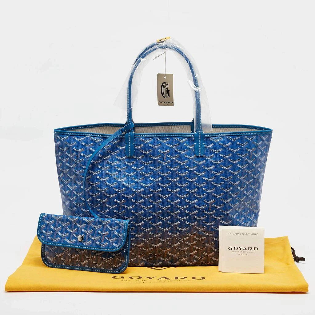 Goyard Goyard Blue Goyardine Coated Canvas and Leather Saint Louis PM Tote 9