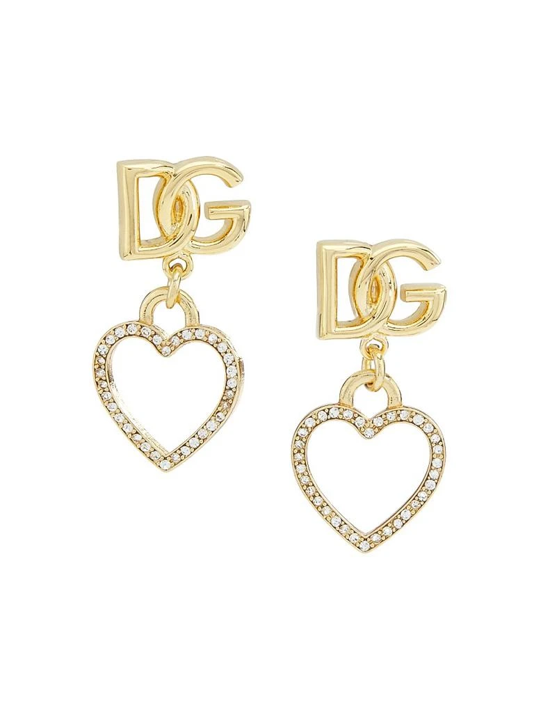 Dolce 
Gabbana Goldtone 
Crystal Logo Heart Drop Earrings
