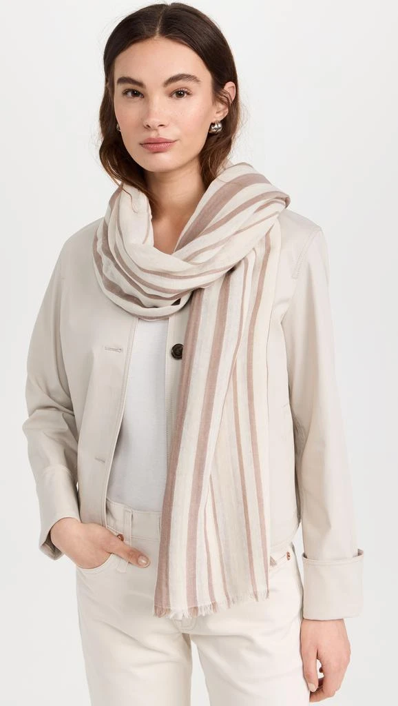 Vince Vince Cotton Variegated Stripe Scarf 2