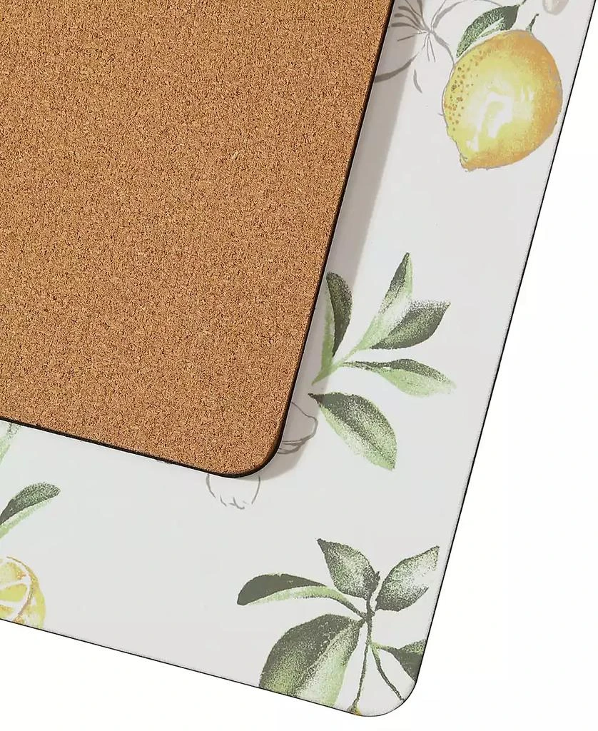 Laura Ashley Lemon Floral Cork Placemats Set of 4, 16" x 12" 6