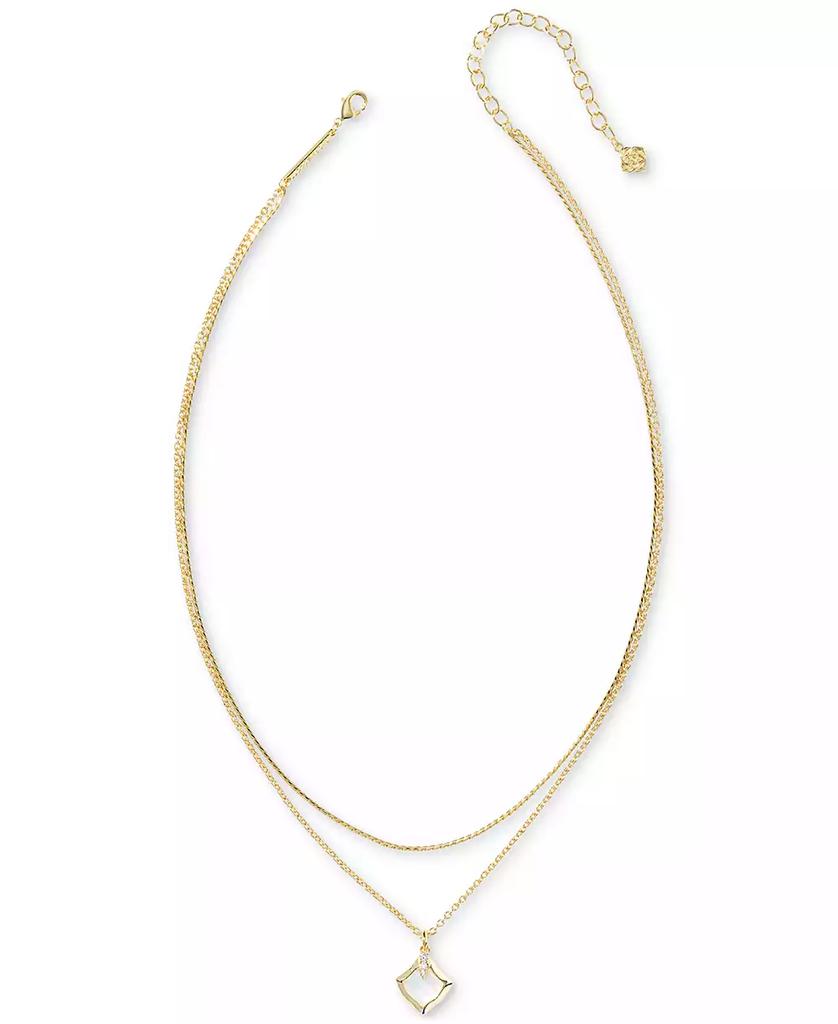 Kendra Scott Pavé & Color Mother-of-Pearl Layered Pendant Necklace, 15" + 3" extender