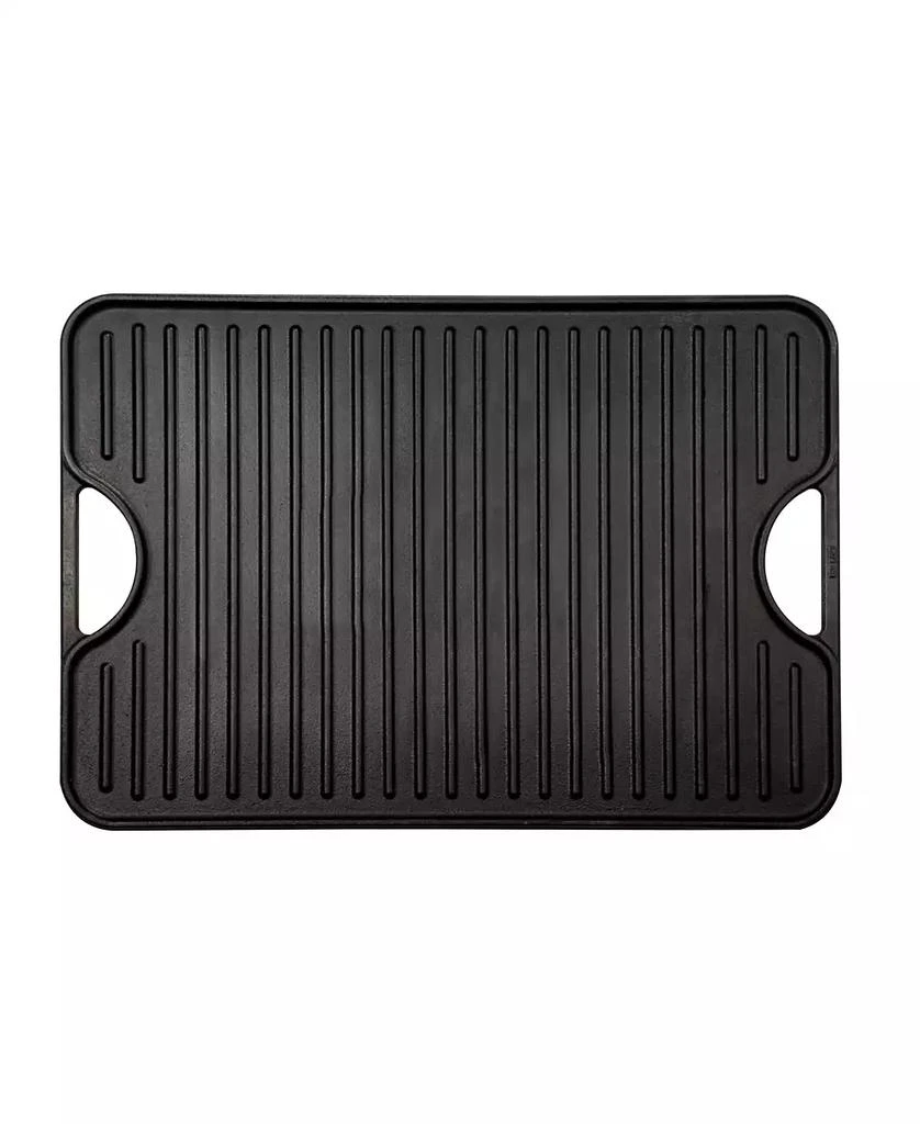 Victoria Large Rectangular Reversible Cast Iron Griddle, Solid, 20" x 14", Seasoned 4