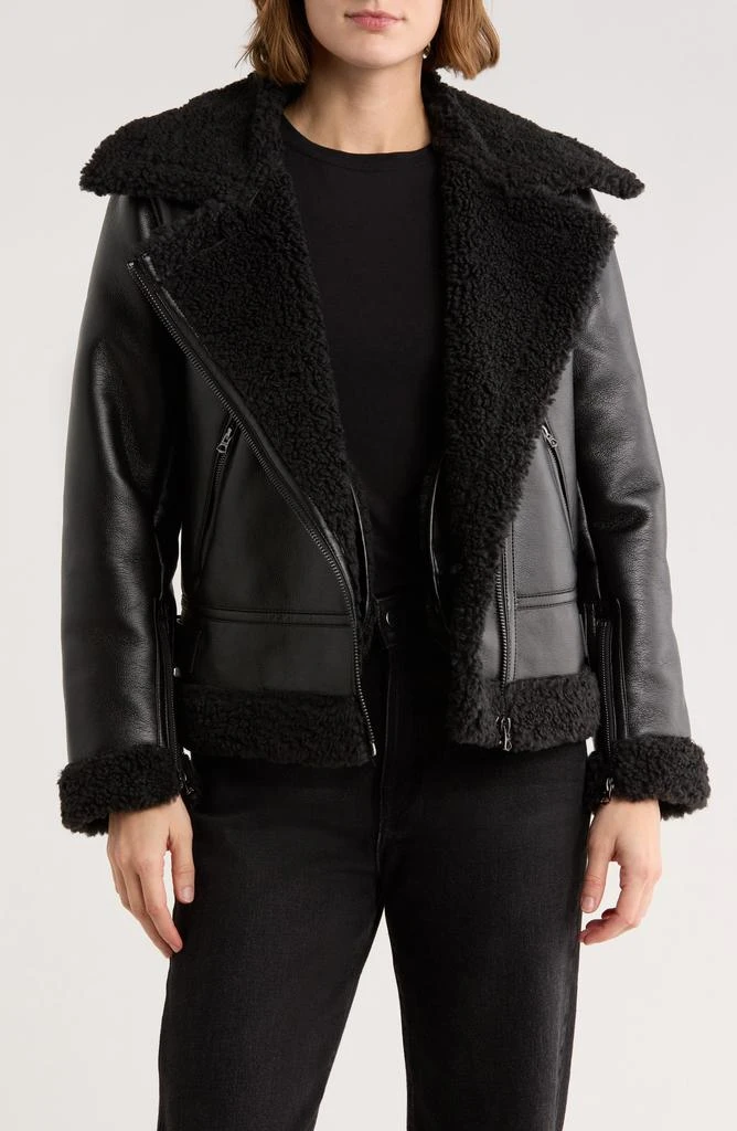 Hudson Faux Shearling 
Faux Leather Moto Jacket 3