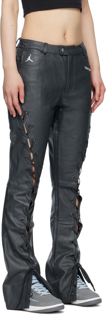 Jordan Black Travis Scott Edition Leather Pants