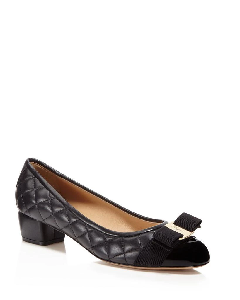 Salvatore Ferragamo Women's Vara Quilted Low-Heel Pumps 1