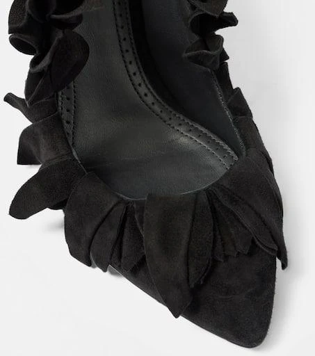 Alaïa Petal ruffled suede pumps 5