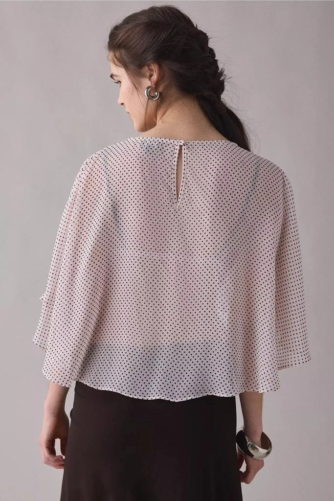 AFRM AFRM Enza Mauve Pin Dot Sheer Cape Top 2