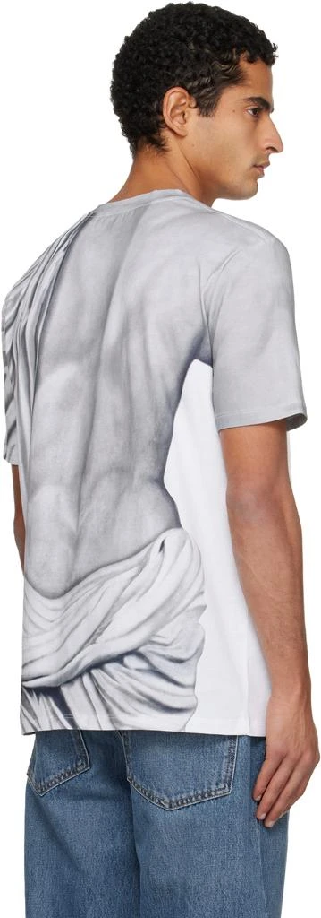Balmain Gray Statue Print Logo T-shirt 3