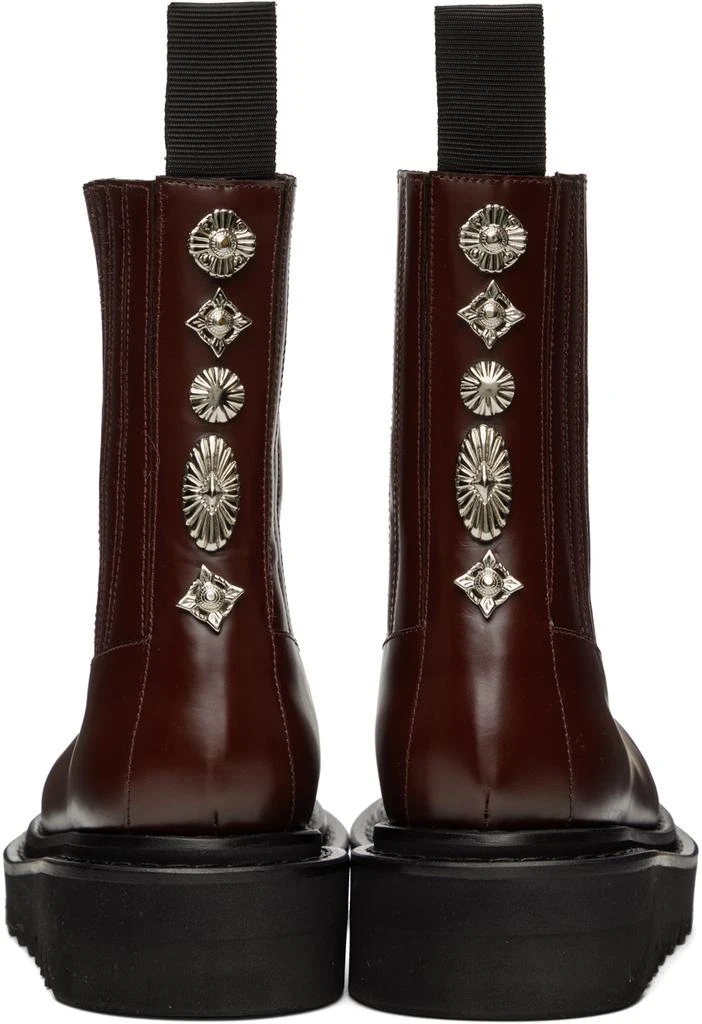 Toga Pulla Burgundy Side Gore Zip Boots 2