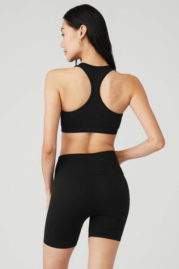 Alo Seamless Ribbed Bra - Black 2