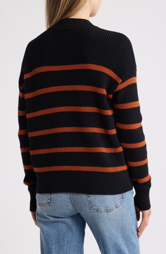 Caslon Half Button Pima Cotton Blend Sweater