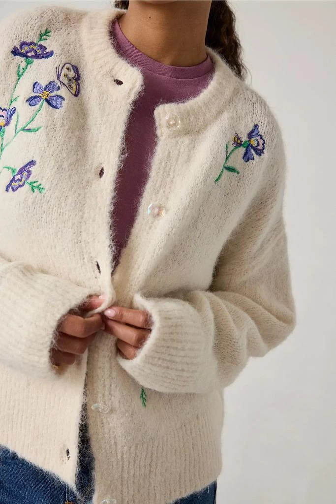 BDG BDG Becca Embroidered Brushed Knit Oversized Cardigan 3