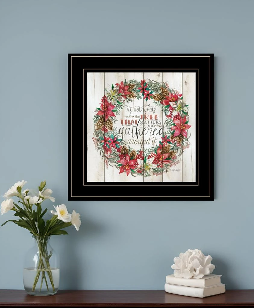 Hivvago Gathered Around the Tree 2 Black Framed Print Wall Art