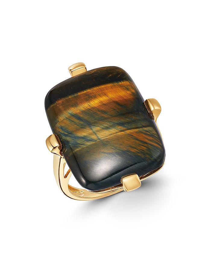 Bloomingdale's Blue Tiger Eye Statement Ring in 14K Yellow Gold