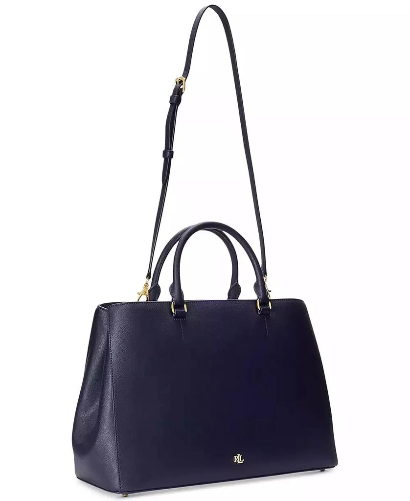 Ralph Lauren Crosshatch Leather Large Hanna Satchel 2