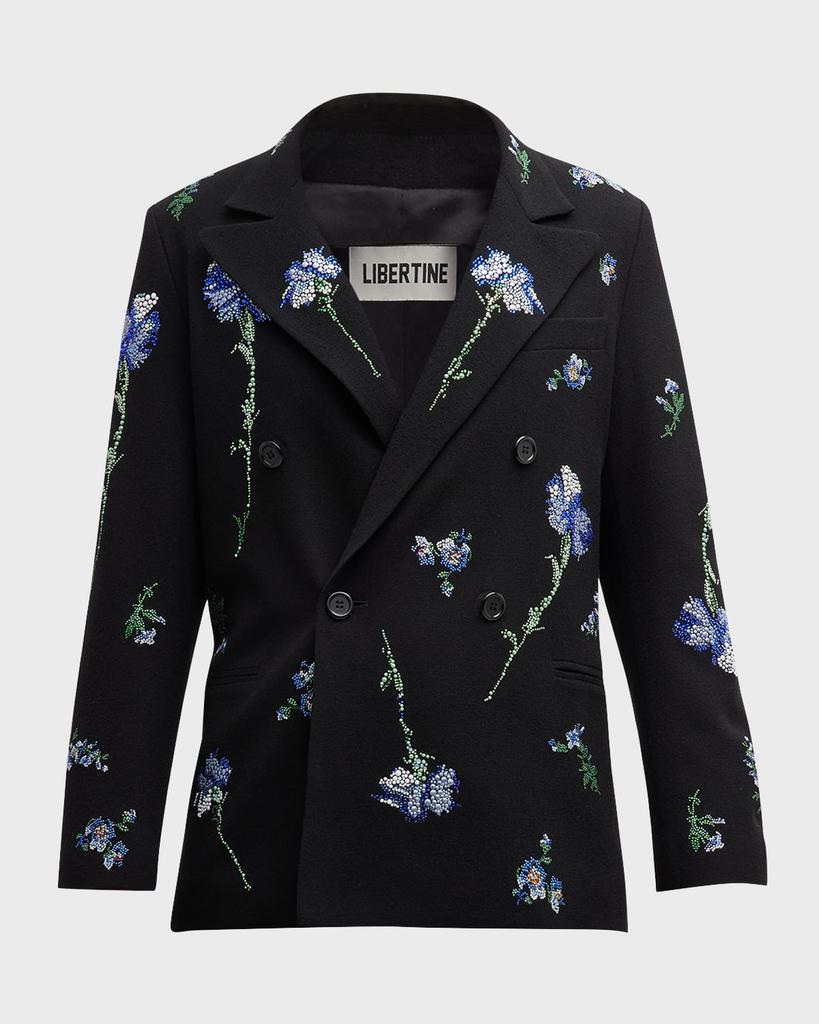Libertine Cecil Beaton Carnation Embellished Double-Breasted Jacket