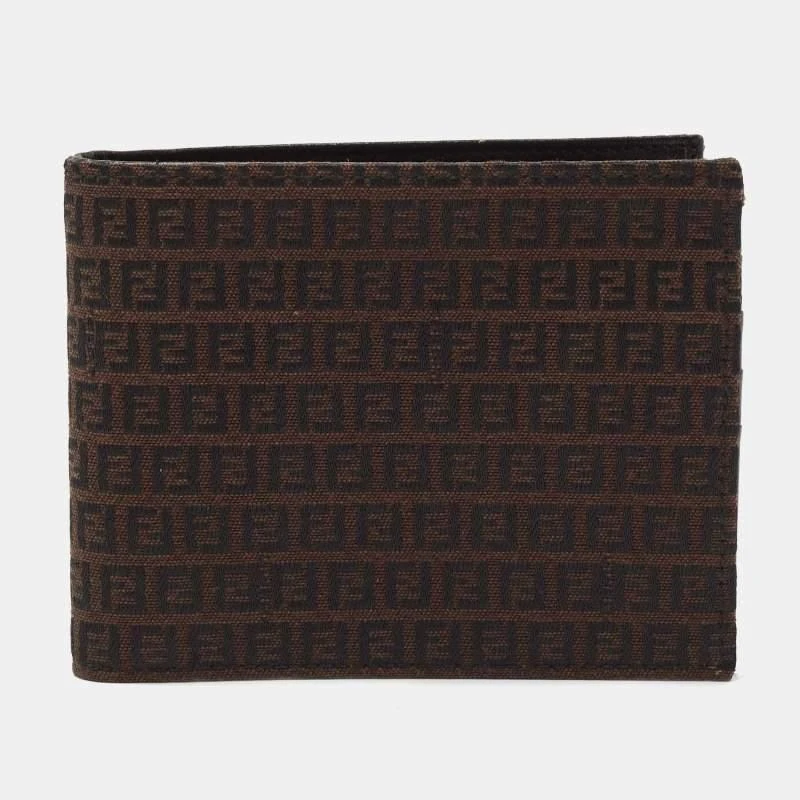 Fendi Fendi Black/Tobacco Zucca Canvas Bifold Wallet 1